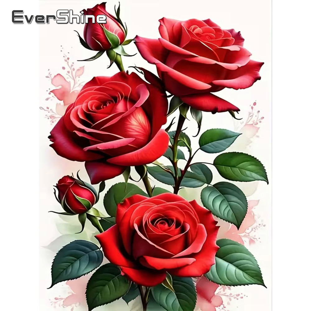 Art Craft Rose - ชุดงานฝีมือปักครอสติชลายดอกกุหลาบ Evershine Diamond Mosaic สำหรับผู้ใหญ่และผู้เริ่มต้น ตกแต่งบ้าน