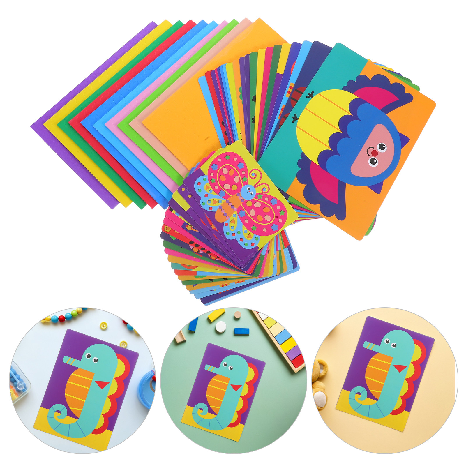 Art Craft Activities For Preschoolers - ชุดสติ๊กเกอร์ 3D Eva 1 ชุด ของเล่นเสริมสร้างจินตนาการสำหรับเด็กก่อนวัยเรียน