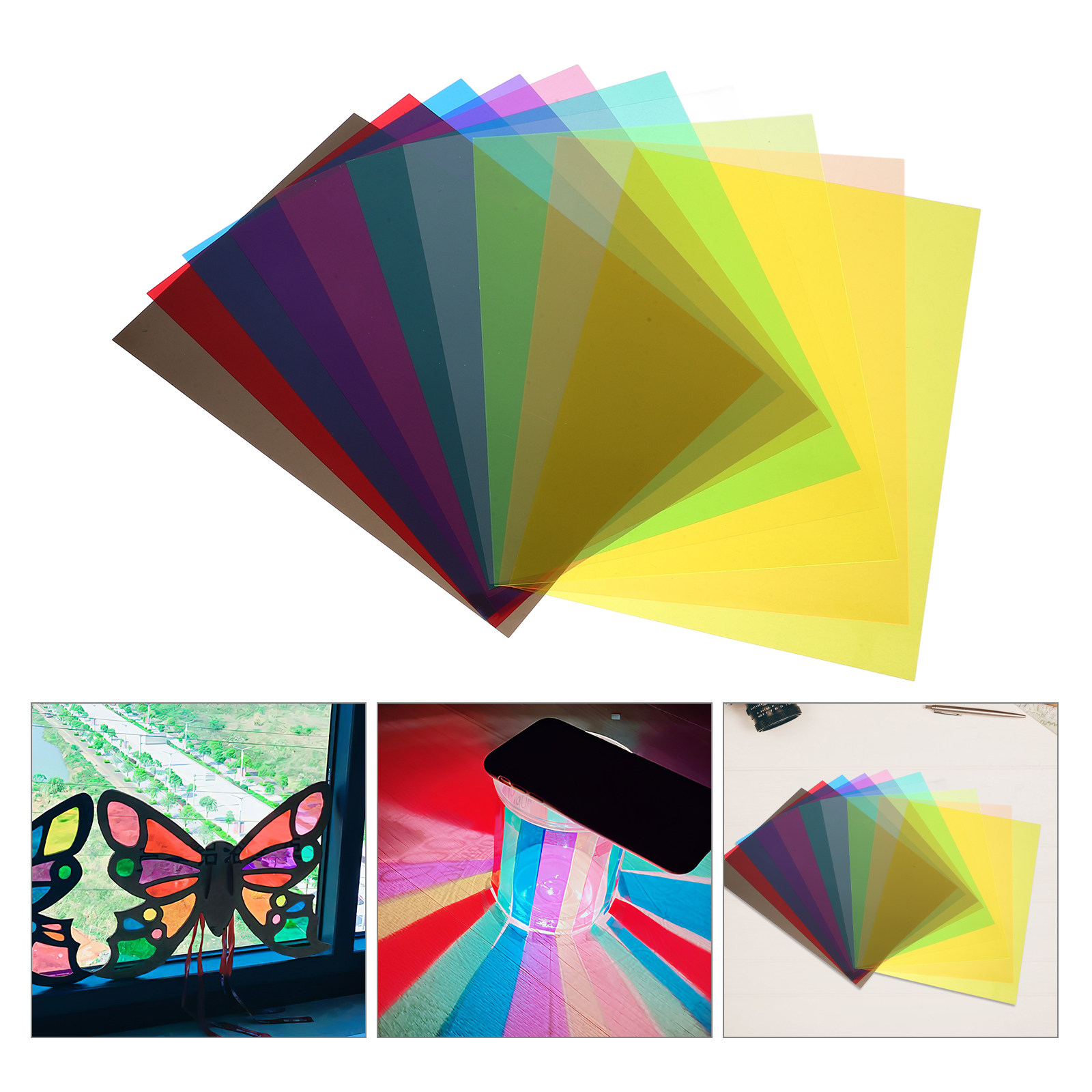 Light Art And Craft - แผ่นพลาสติก PVC สีสันสดใส 10 ชิ้น ขนาด