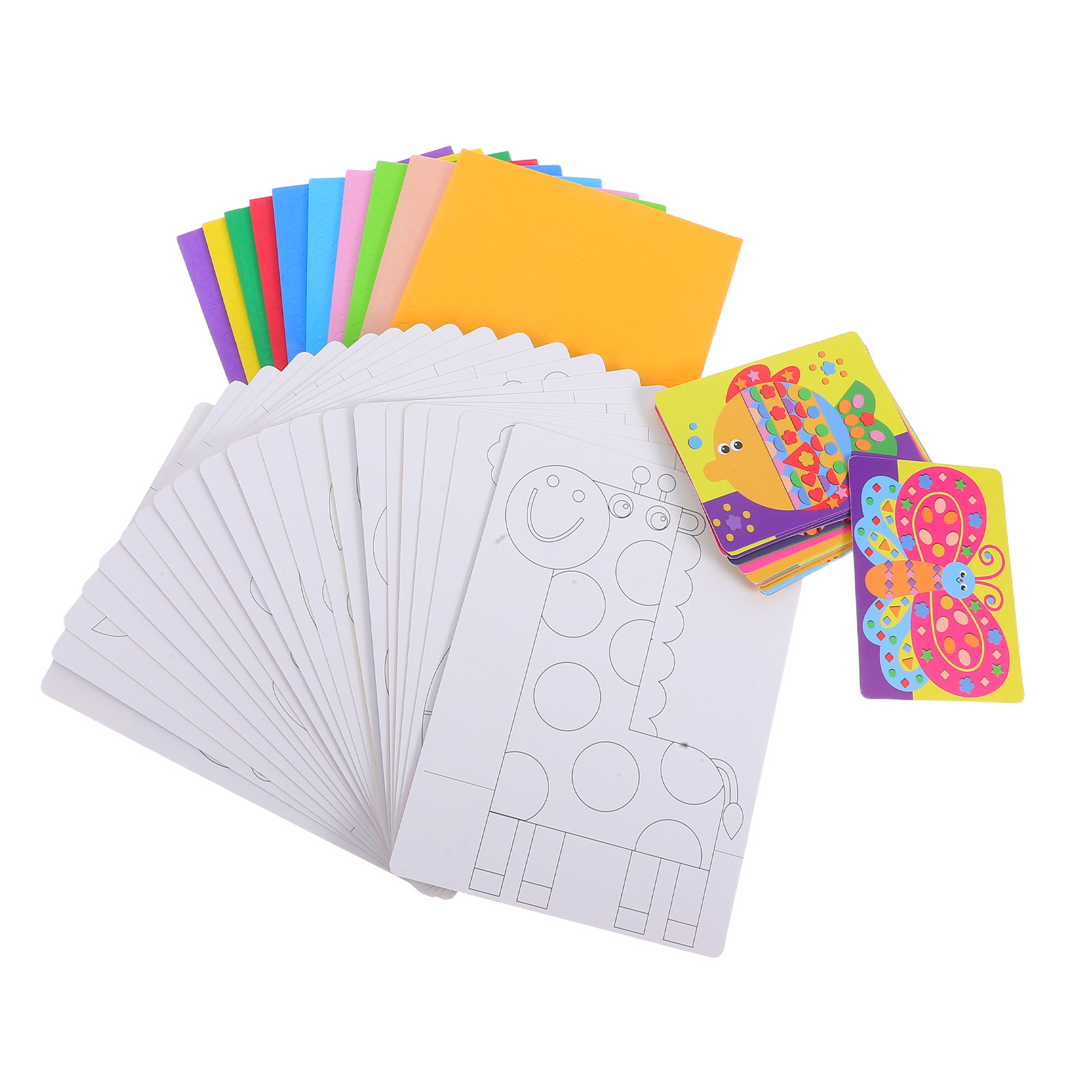 Art Craft Activities For Preschoolers - ชุดงานฝีมือสติกเกอร์สัตว์ 3D สีสันสดใส 1 ชุด สำหรับเด็กก่อนวัยเรียน