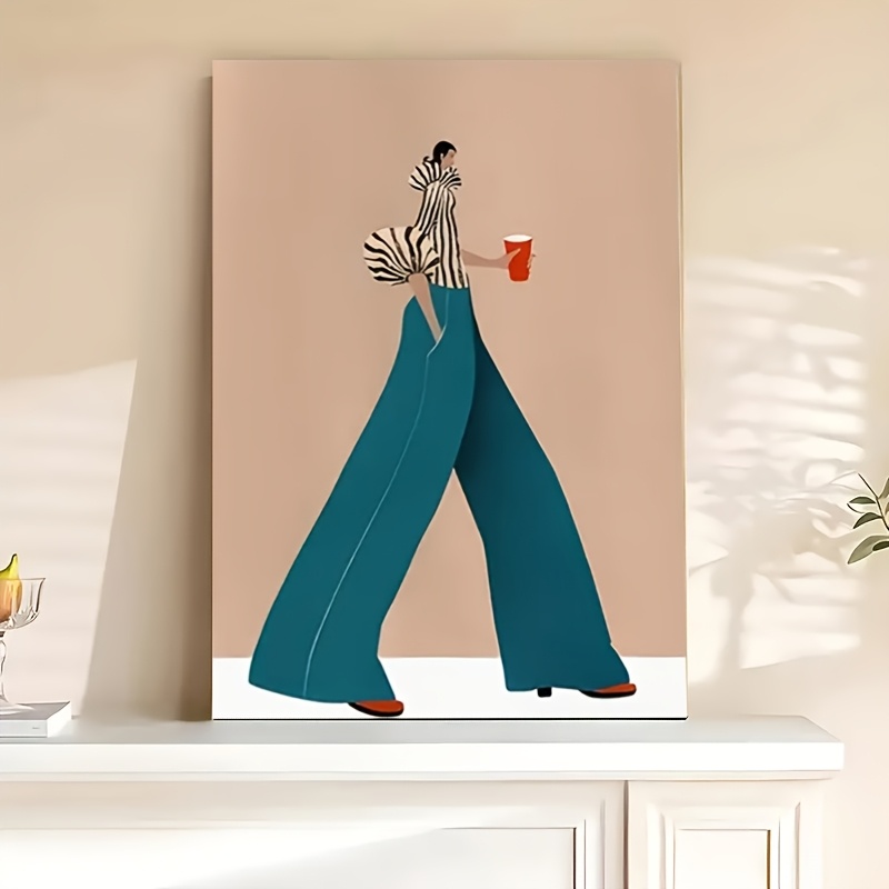 Art Craft Toys - แฟชั่นกางเกงสีฟ้าผู้หญิงโปสเตอร์พิมพ์ Modern Surreal บทคัดย่อภาพวาดผ้าใบ Wall Art