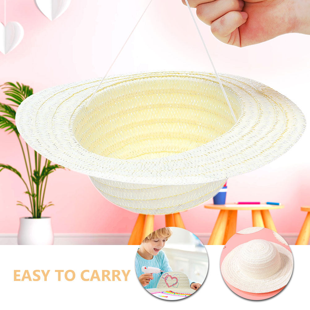 หมวกฟางสำหรับเด็ก DIY 8 ชิ้น ส - Art Craft Activity บทวิจารณ์และราคา