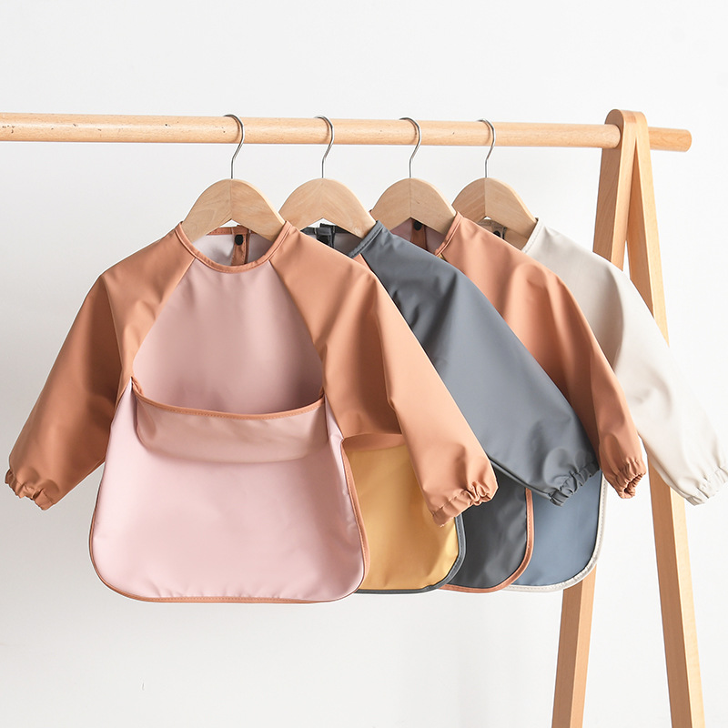 เด็กทารกแขนยาว PU Bibs เด็กศิล - Art Craft Kindergarten บทวิจารณ์และราคา