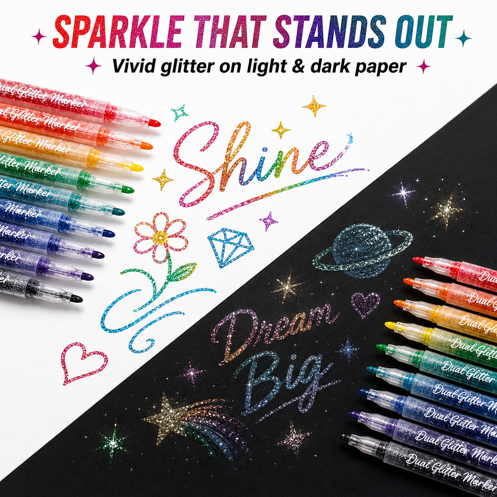 ปากกากลิตเตอร์สองหัว 12 ชิ้น 2 - Light Art And Craft บทวิจารณ์และราคา