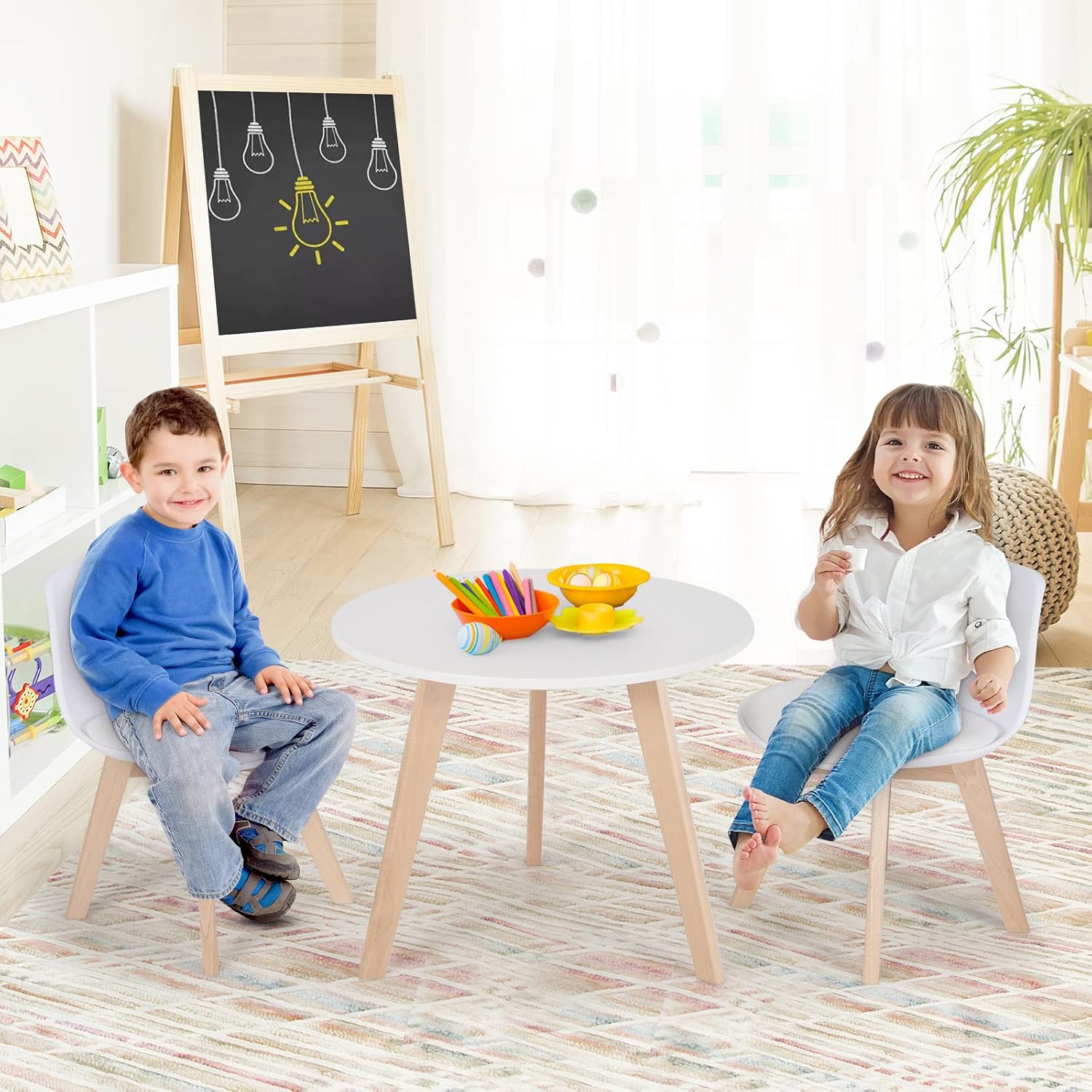 ชุดโต๊ะและเก้าอี้เด็ก 3 ชิ้น โ - Art Craft Activities For Preschoolers บทวิจารณ์และราคา